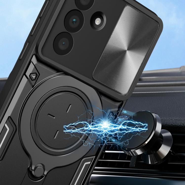 For Samsung Galaxy A36 5G CD Texture Sliding Camshield Magnetic Holder Phone Case