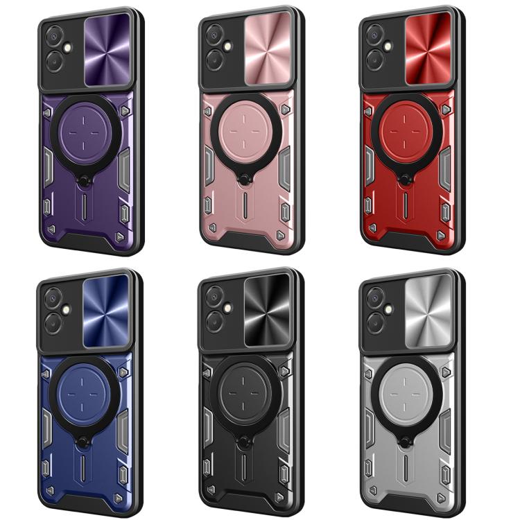 For Samsung Galaxy A06 5G CD Texture Sliding Camshield Magnetic Holder Phone Case