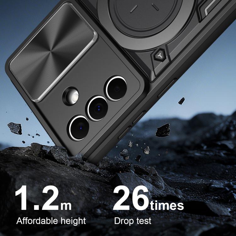 For Galaxy A37 5G CD Texture Sliding Camshield Magnetic Holder Phone Case
