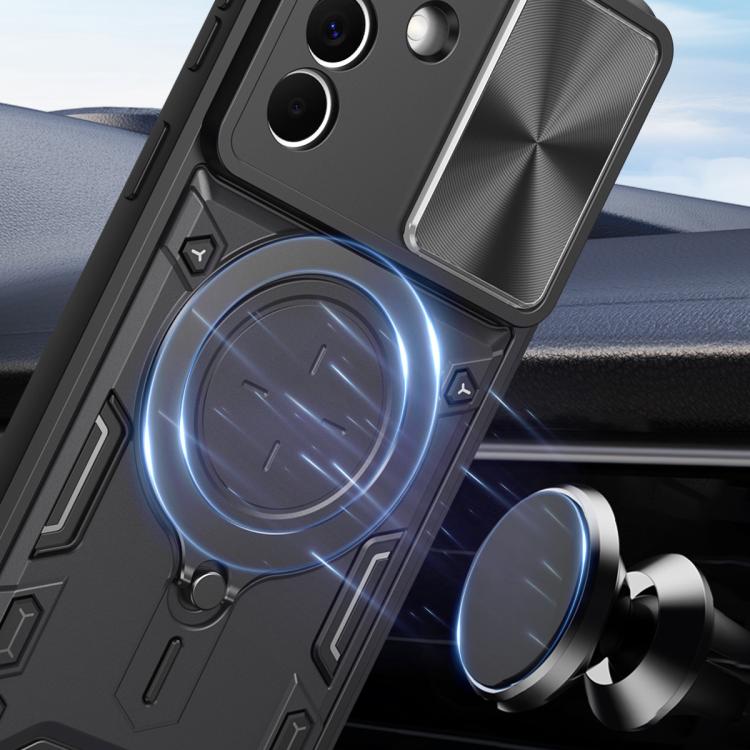 For Galaxy A37 5G CD Texture Sliding Camshield Magnetic Holder Phone Case