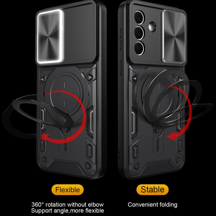 For Galaxy A37 5G CD Texture Sliding Camshield Magnetic Holder Phone Case