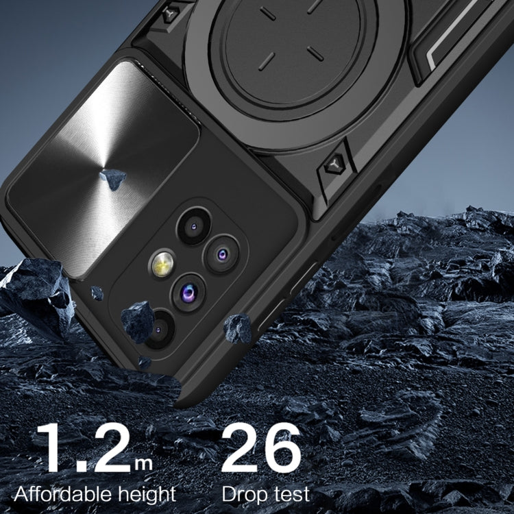 For Samsung Galaxy M51 CD Texture Sliding Camshield Magnetic Holder Phone Case
