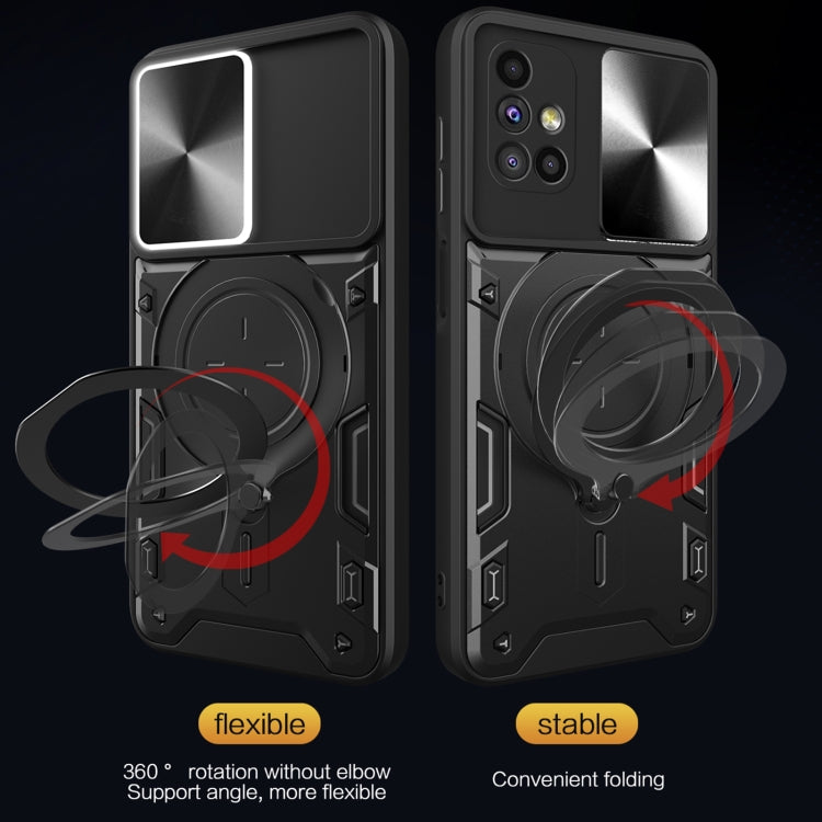 For Samsung Galaxy M51 CD Texture Sliding Camshield Magnetic Holder Phone Case