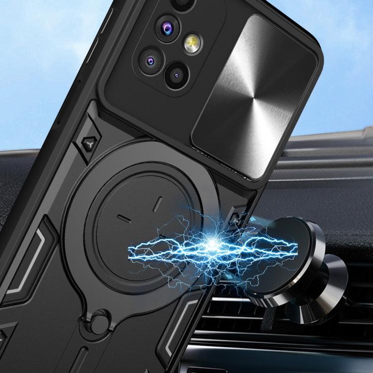 For Samsung Galaxy M51 CD Texture Sliding Camshield Magnetic Holder Phone Case