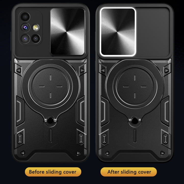 For Samsung Galaxy M51 CD Texture Sliding Camshield Magnetic Holder Phone Case