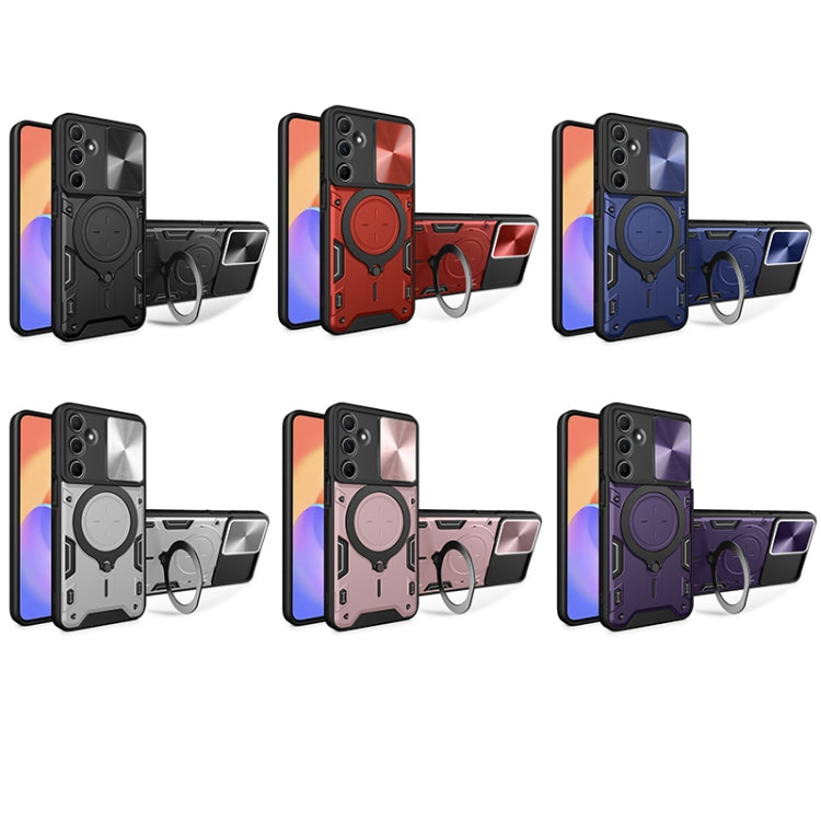 For Samsung Galaxy M35 CD Texture Sliding Camshield Magnetic Holder Phone Case