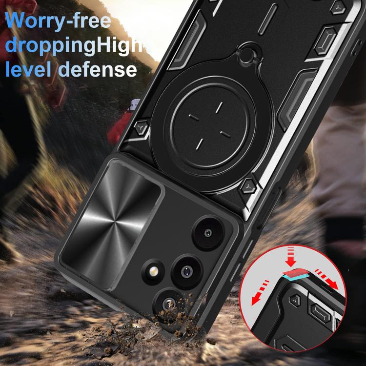 For Samsung Galaxy M16 5G CD Texture Sliding Camshield Magnetic Holder Phone Case