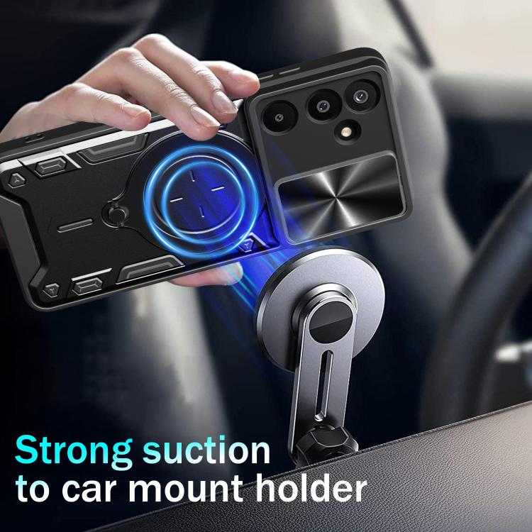 For Samsung Galaxy M16 5G CD Texture Sliding Camshield Magnetic Holder Phone Case