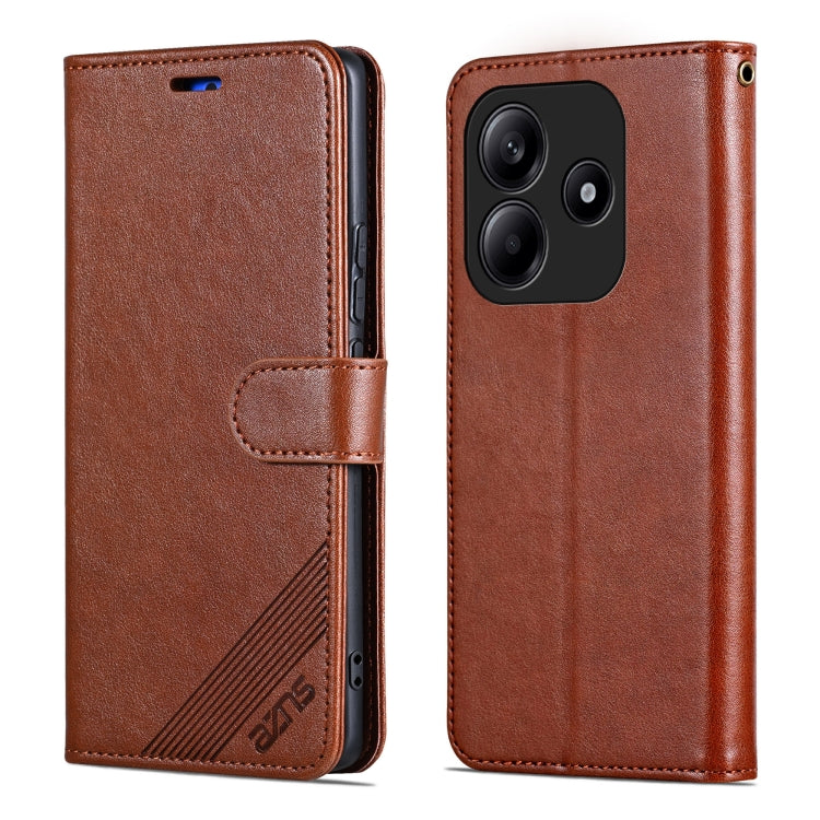 For Redmi Note 14 5G AZNS Sheepskin Texture Flip Leather Phone Case