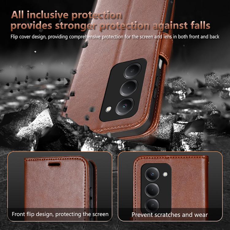 For Redmi 15 5G Global / 15 4G SEA AZNS Sheepskin Texture Flip Leather Phone Case