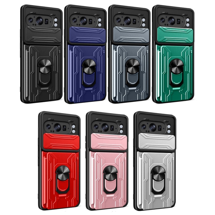 For Google Pixel 9 Pro XL Sliding Camshield TPU+PC Phone Case with Card Slot