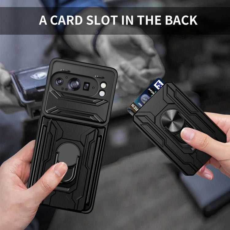For Google Pixel 9 Pro XL Sliding Camshield TPU+PC Phone Case with Card Slot