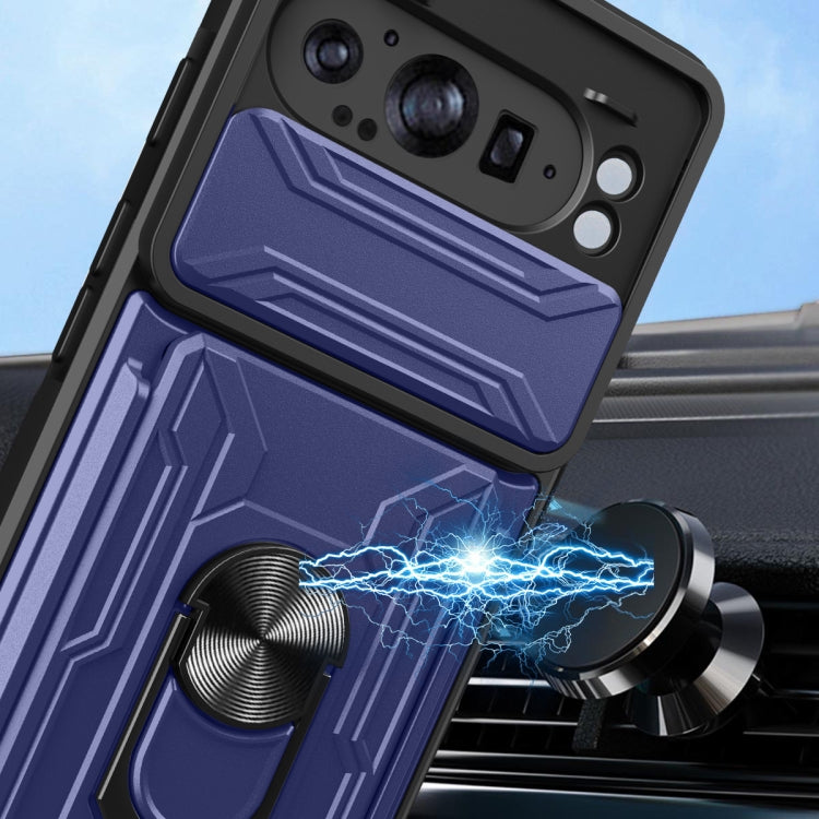 For Google Pixel 9 Pro XL Sliding Camshield TPU+PC Phone Case with Card Slot