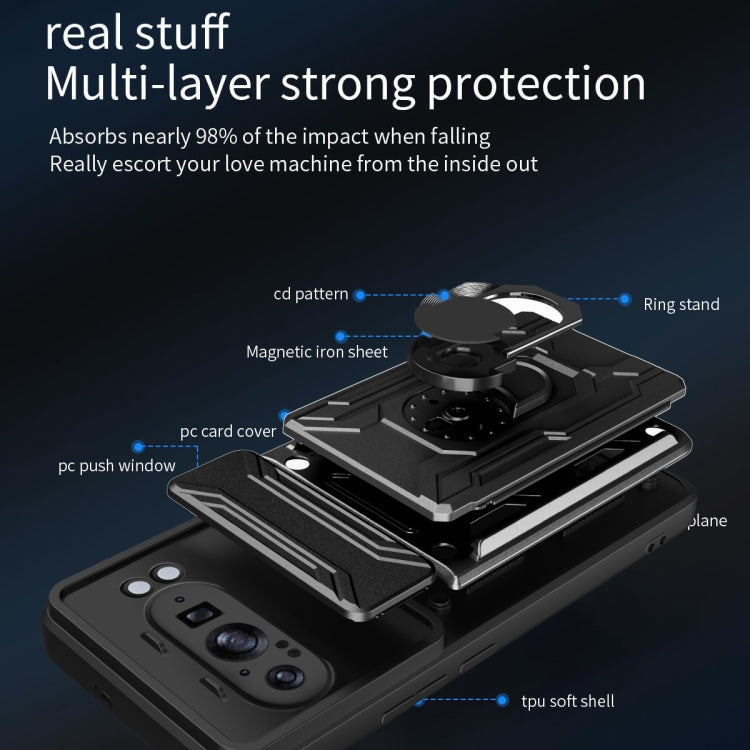 For Google Pixel 9 Pro XL Sliding Camshield TPU+PC Phone Case with Card Slot