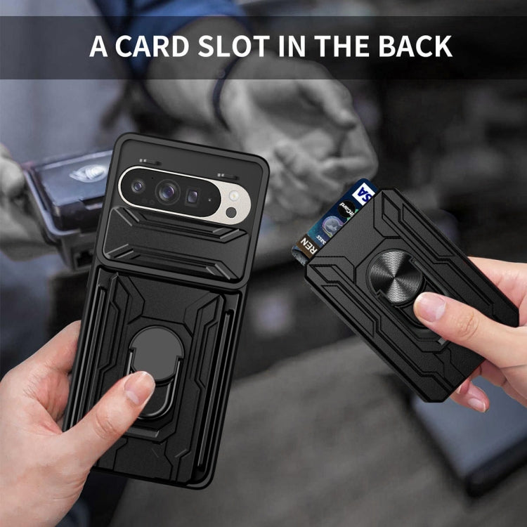 For Google Pixel 9 / 9 Pro Sliding Camshield TPU+PC Phone Case with Card Slot