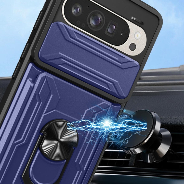 For Google Pixel 9 / 9 Pro Sliding Camshield TPU+PC Phone Case with Card Slot