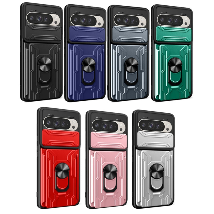 For Google Pixel 9 / 9 Pro Sliding Camshield TPU+PC Phone Case with Card Slot