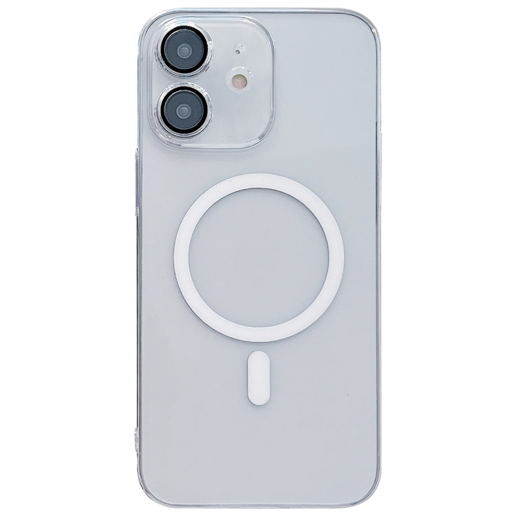 For iPhone 12 Clear PC MagSafe Phone Case with Lens Film - Transparent