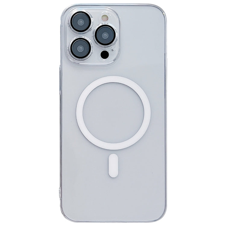 For iPhone 12 Pro Max Clear PC MagSafe Phone Case with Lens Film - Transparent