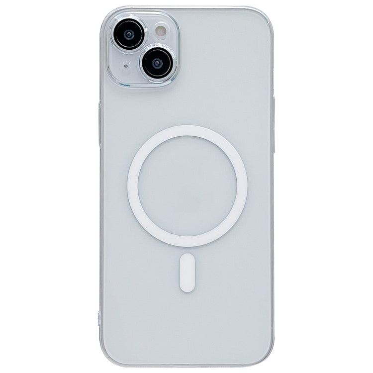 For iPhone 14 Plus Clear PC MagSafe Phone Case with Lens Film - Transparent