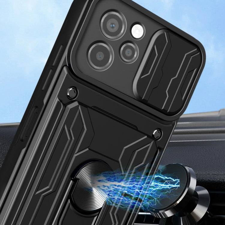 For Huawei Nova Y61 4G Global Sliding Camshield TPU+PC Phone Case with Card Slot