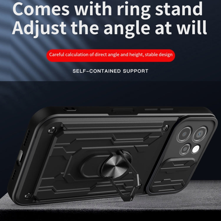 For Huawei Nova Y61 4G Global Sliding Camshield TPU+PC Phone Case with Card Slot