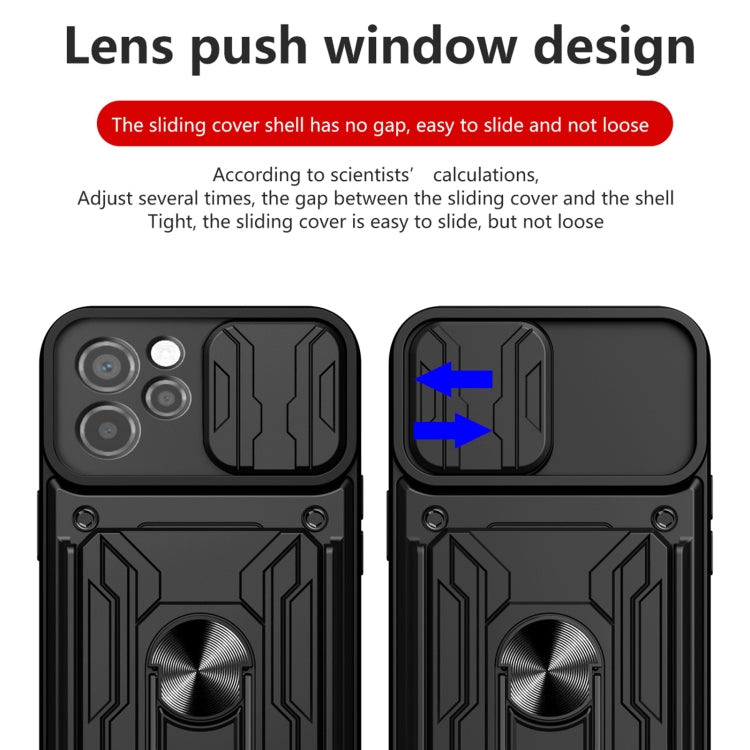 For Huawei Nova Y61 4G Global Sliding Camshield TPU+PC Phone Case with Card Slot