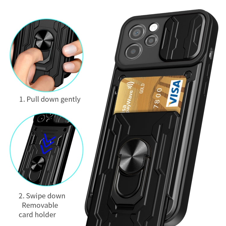 For Huawei Nova Y61 4G Global Sliding Camshield TPU+PC Phone Case with Card Slot