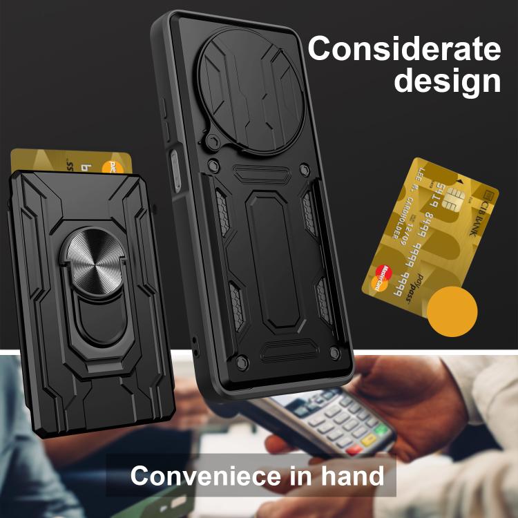 For Huawei nova 13i Sliding Camshield TPU+PC Phone Case with Card Slot