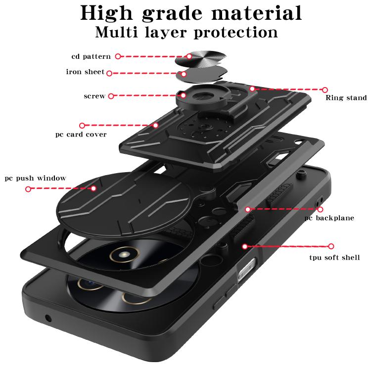 For Huawei nova 13i Sliding Camshield TPU+PC Phone Case with Card Slot