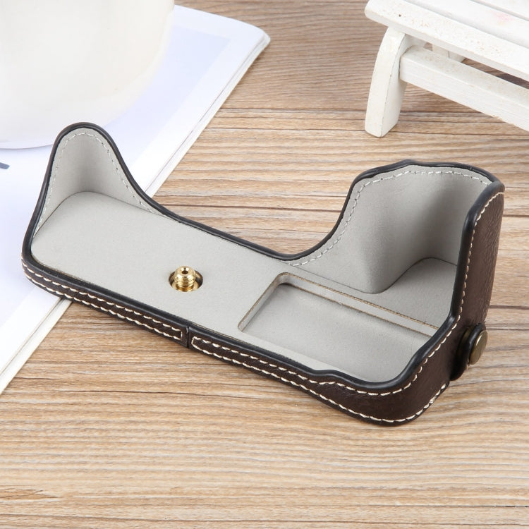 For Canon EOS 200D II / 200D Buffalo Texture PU Leather Camera Half Case Base