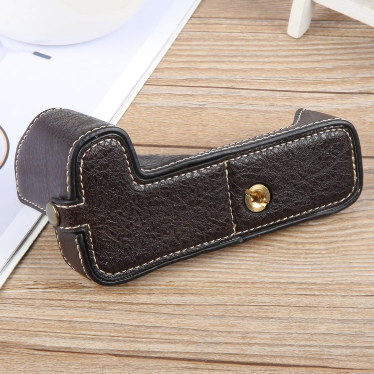 For Canon EOS 200D II / 200D Buffalo Texture PU Leather Camera Half Case Base