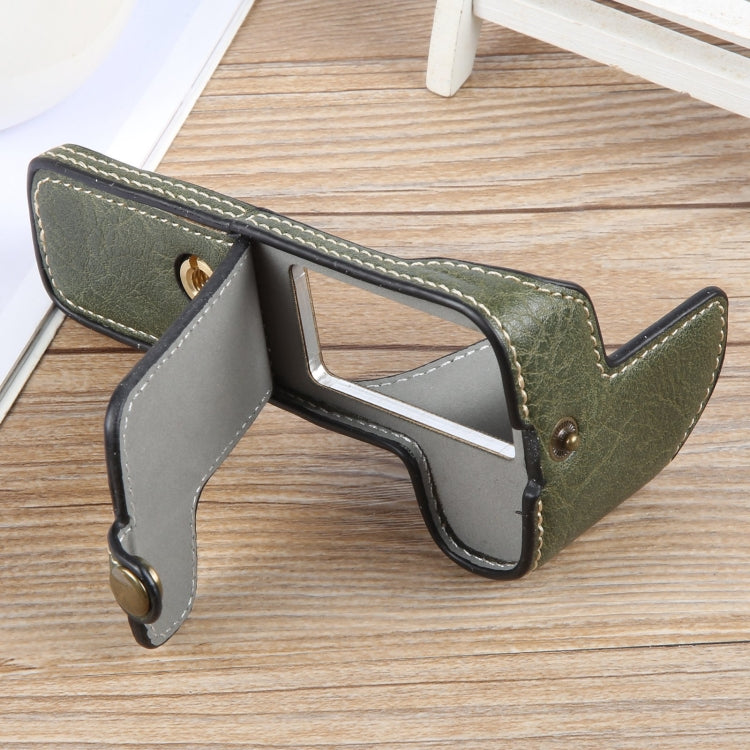 For Canon EOS 200D II / 200D Buffalo Texture PU Leather Camera Half Case Base