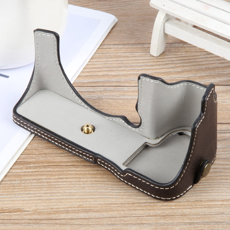 For FUJIFILM X-S20 Buffalo Texture PU Leather Camera Half Case Base