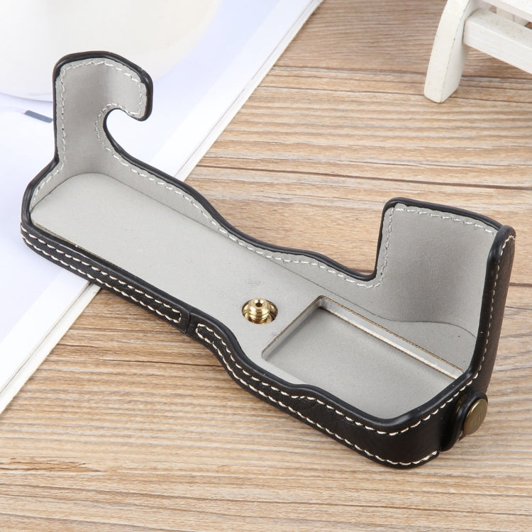 For FUJIFILM X-T1 Buffalo Texture PU Leather Camera Half Case Base