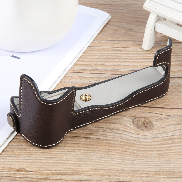 For FUJIFILM X-T1 Buffalo Texture PU Leather Camera Half Case Base