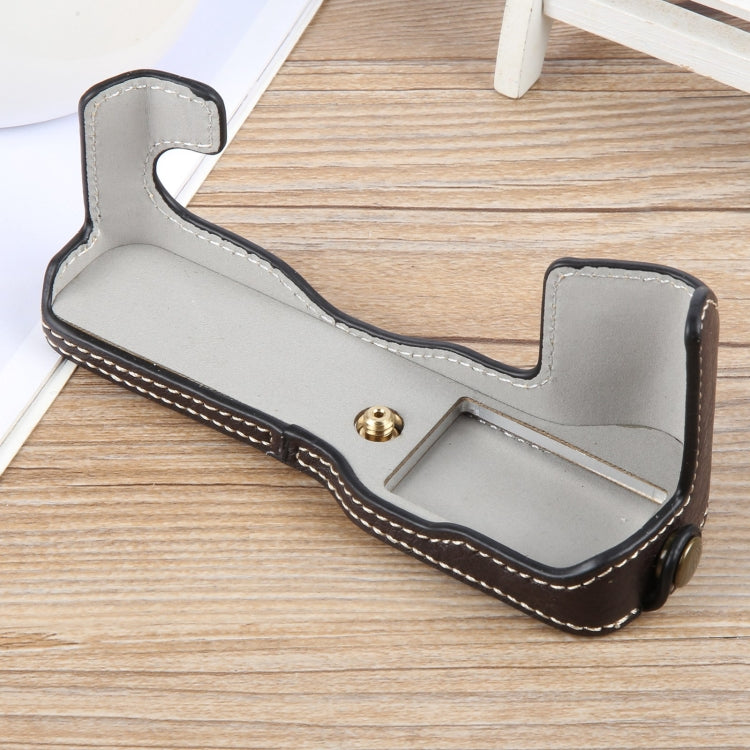 For FUJIFILM X-T1 Buffalo Texture PU Leather Camera Half Case Base