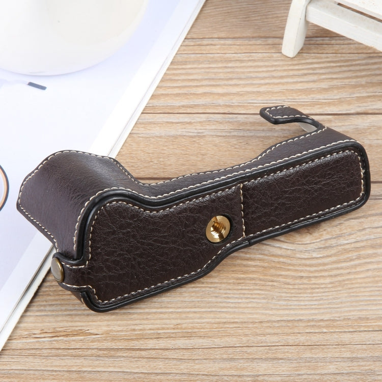 For FUJIFILM X-T1 Buffalo Texture PU Leather Camera Half Case Base