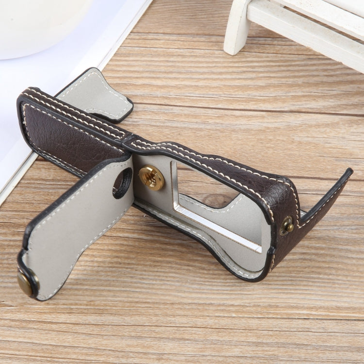 For FUJIFILM X-T1 Buffalo Texture PU Leather Camera Half Case Base