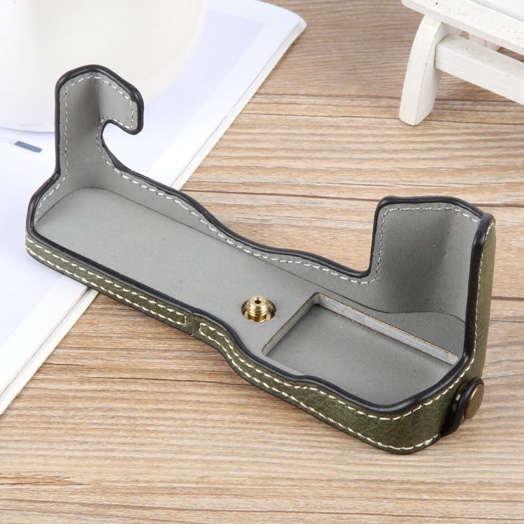 For FUJIFILM X-T1 Buffalo Texture PU Leather Camera Half Case Base