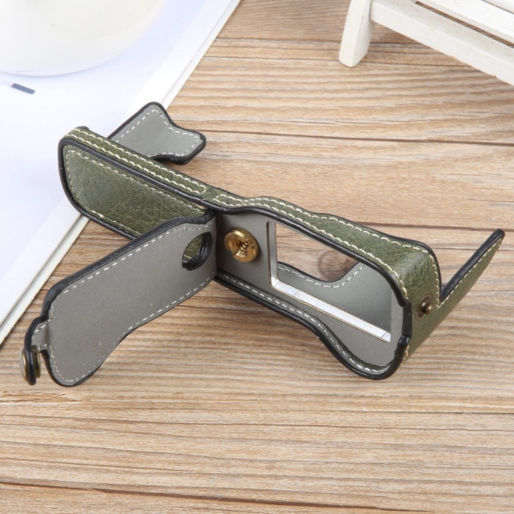 For FUJIFILM X-T1 Buffalo Texture PU Leather Camera Half Case Base