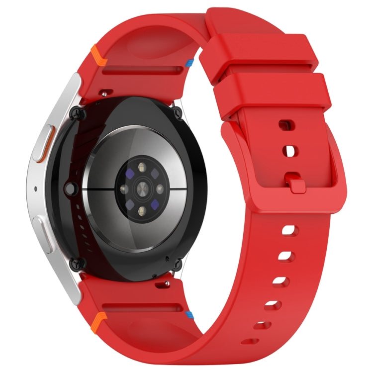 For Samsung Galaxy Watch 7 40 / 44mm Official Solid Color Stitched Silicone Watch Band