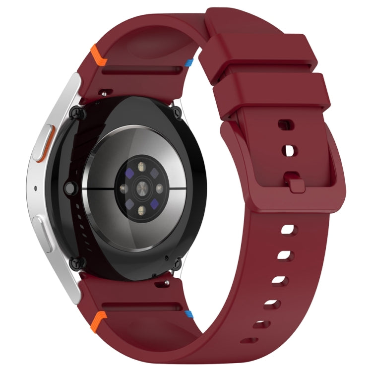 For Samsung Galaxy Watch 7 40 / 44mm Official Solid Color Stitched Silicone Watch Band