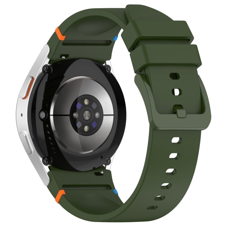 For Samsung Galaxy Watch 7 40 / 44mm Official Solid Color Stitched Silicone Watch Band