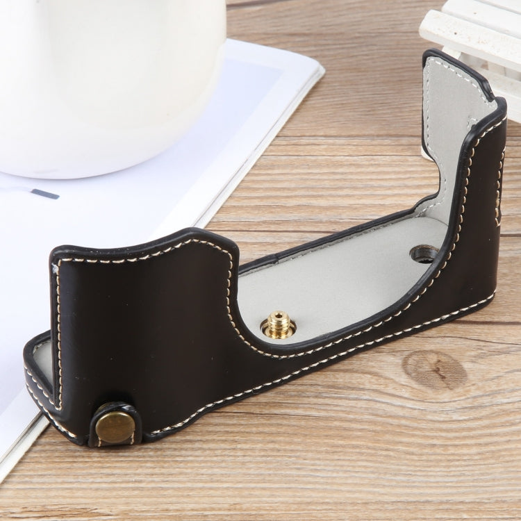 For FUJIFILM X100VI Glossy PU Leather Camera Half Case Base