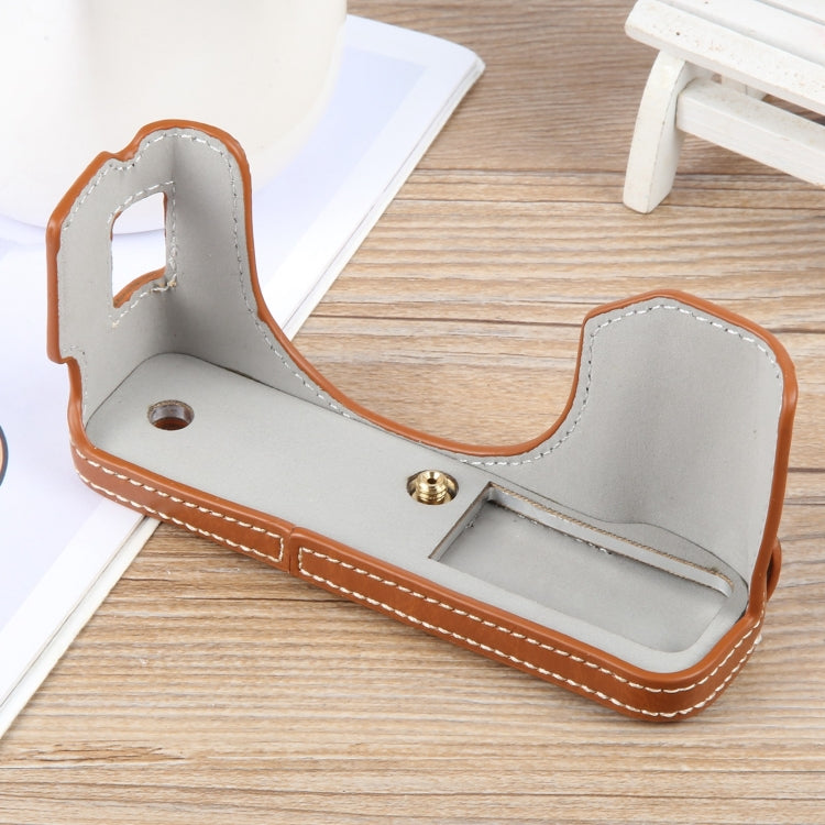 For FUJIFILM X100VI Glossy PU Leather Camera Half Case Base