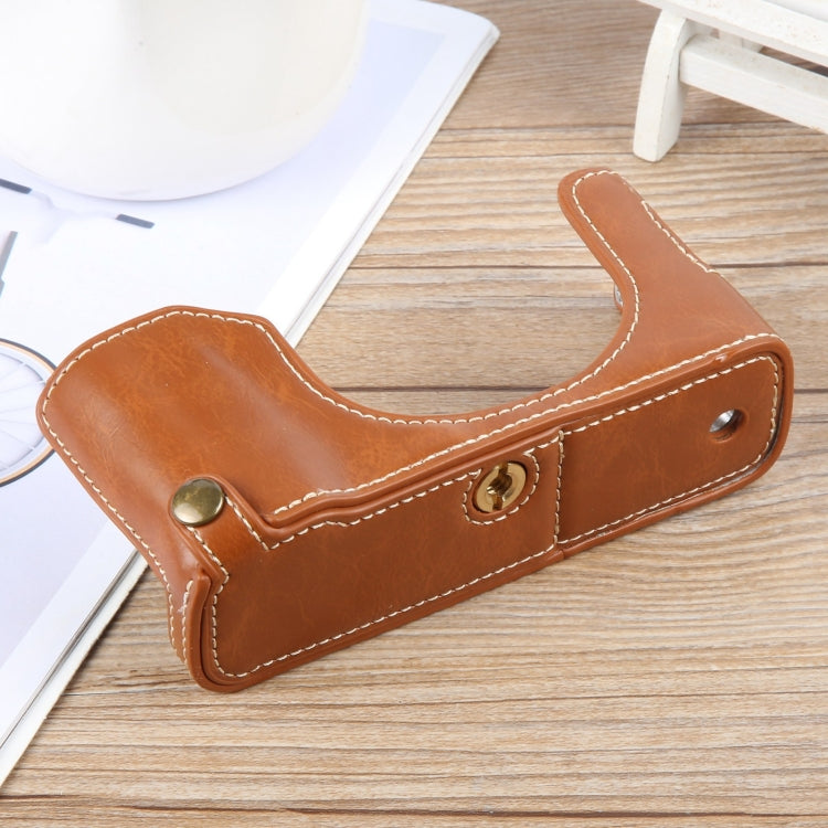 For FUJIFILM X100VI Glossy PU Leather Camera Half Case Base