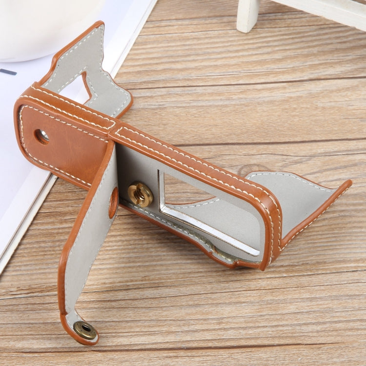 For FUJIFILM X100VI Glossy PU Leather Camera Half Case Base
