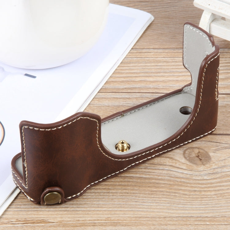 For FUJIFILM X100VI Glossy PU Leather Camera Half Case Base