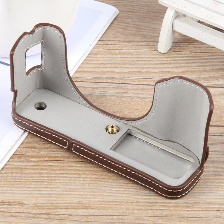 For FUJIFILM X100VI Glossy PU Leather Camera Half Case Base
